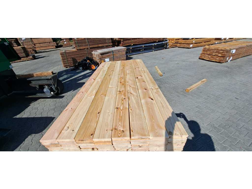 Pine decking boards 25x140mm, length 244cm (232x)