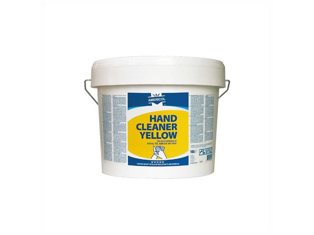 Americol - Detergente per le mani giallo - Secchio da 10 kg di sapone per le mani (4x)