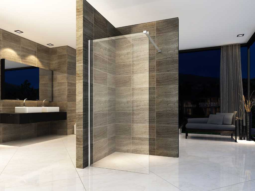 Clear WALK-IN SHOWER ENCLOSURE (140X200CM) - Shower & Bath Wall