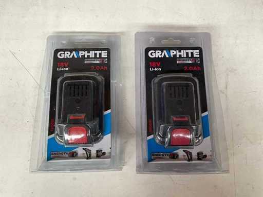 Baterie de grafit 18V Li-Ion 2.0 Ah (2x)