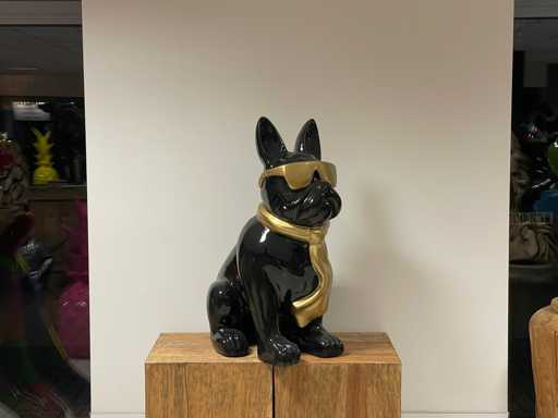 Franse Bulldogs met bril H80cm Zwart