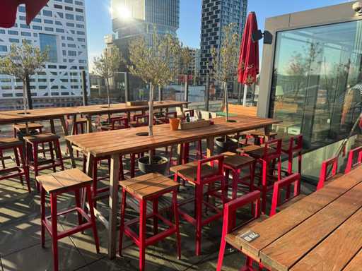 Cabins - Terrace set Bar table with 10 stools