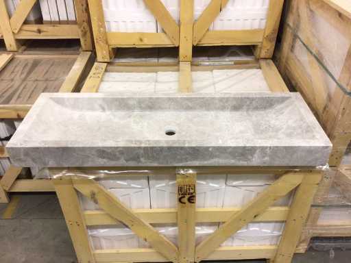 Lavabo in Pietra Naturale Marmo Grigio 100x40 cm