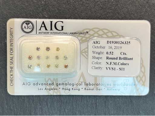 Briljant geslepen diamant 0.52 carat gecertificeerd