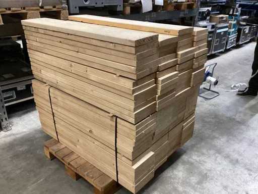 Stair treads / boards edged on 4 sides, corners rounded, coarsely sanded / spruce / max 1.20m long / max width board 24cm / thickness board 40mm / dry air-dried