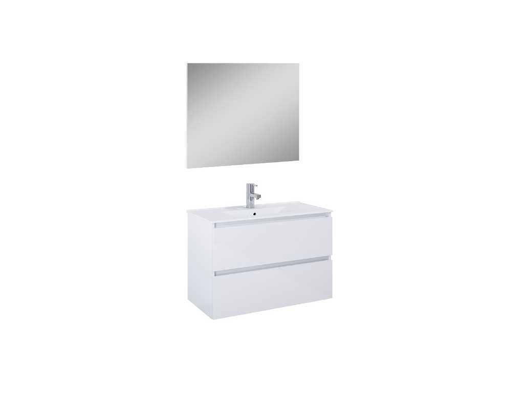 Atlantic - Heon - Bianco lucido - Set di mobili da bagno