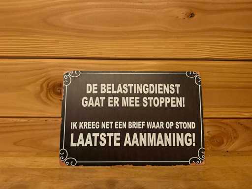 Metalen reclamebord 30x20cm