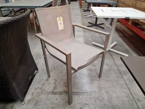 2 x Prestige de jardin - Chaise empilable Alu Champagne Arolla - Champagne 