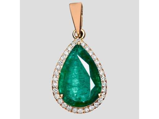 Wunderschöner Luxusanhänger in natürlichem Sambia Green Emerald 9,46 Karat