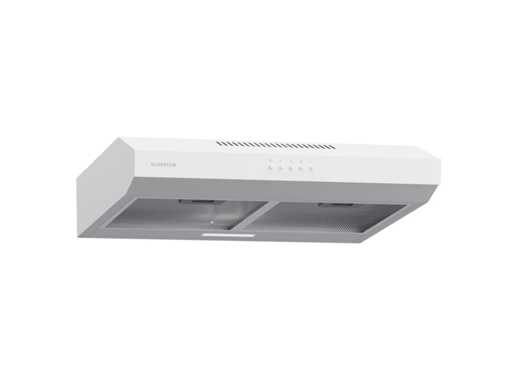 Afzuigkap met vlak paneel 60 cm, geïntegreerd, met luchtcirculatie, luchtstroom 200 m³/u, LED-verlichting, wit