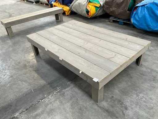 Wooden Coffee Table and Bench