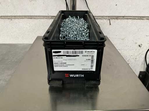 Würth 8.53 kg Drill screw flat ball head 4.8 x 25 in stackable box