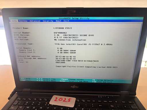 LifeBook E5511 - 11. generacja Intel(R) Core(TM) i5-1135G7 @ 240GHz