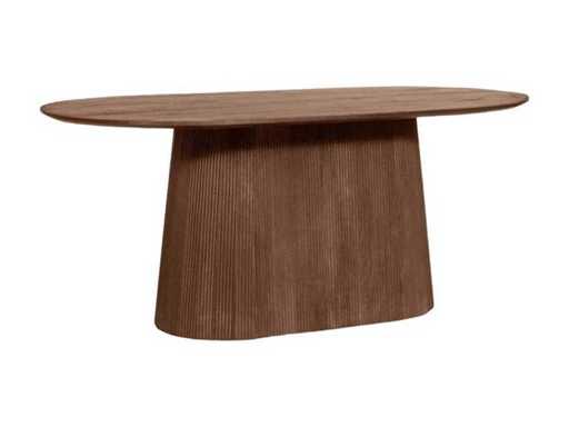 fonQ - Masă de sufragerie Lemn de mango tutun - 180 x 100 cm - Masă de sufragerie