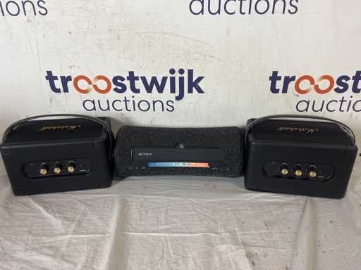 Sony SRS-XG300 - Bluetooth speaker - Zwart + Marshall Kilburn II - Bluetooth speaker - Zwart Metaal