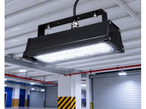 6 x LED Industriële Hanglamp 50W – 6400K Koud Wit - Zwart – IP20 – PYRAMID-50