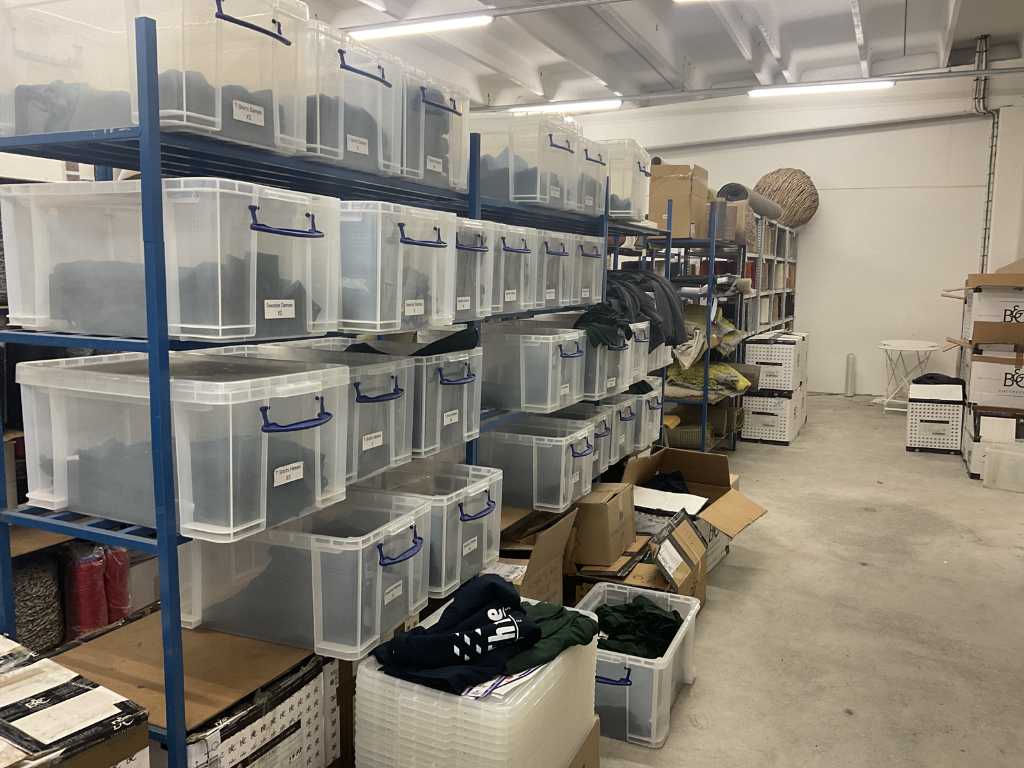 Batch of warehouse racks with contents