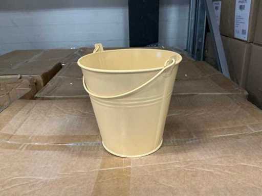 Lots de seaux Séville zinc Ø15,5xH14,8cm ES14/15 jaune mat (1155x)