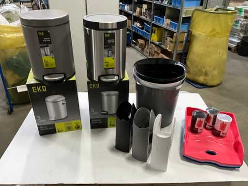 Mix lot pedal bins and office supplies