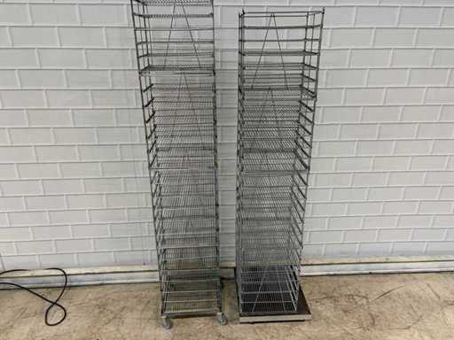 Rack mobil de depozitare din oțel inoxidabil (2x)