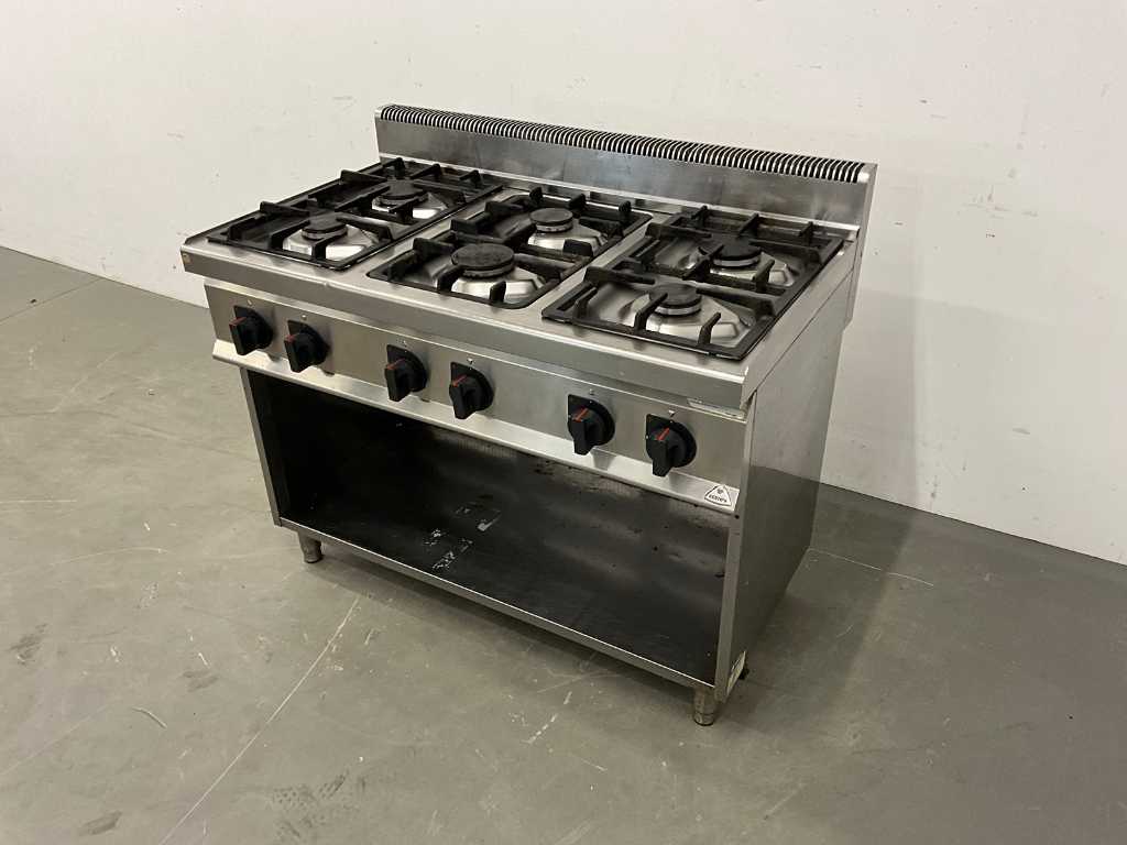 Berto's - G7F6ME - Cucina a gas 6 fuochi in acciaio inox