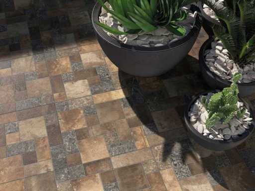 Carrelage de sol 46,08 m2 Antiglissement Cave Cotto 60x60 cm