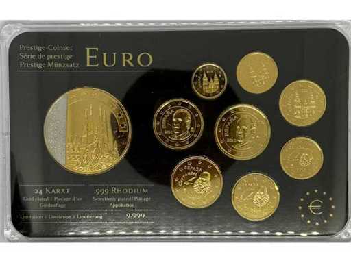 Spanje Euro Prestige muntset – 24k verguld / .999 rhodium geplateerd – Limited Edition 9.999