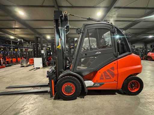 Service 2018 + UVV 01/2027 Linde H50T 5.000kg 3.+4. Soupape 176cm Réglage de fourche Cabine Chariot élévateur à gaz 11.106 heures