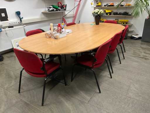 Canteen table with 8 chairs