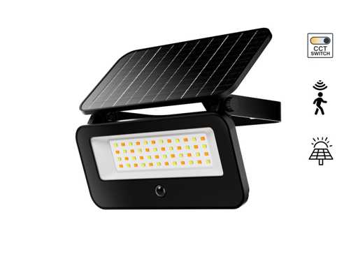 Solar 400lm LED 3in1 kleur CCT Breedstraaler met Sensor(4x)