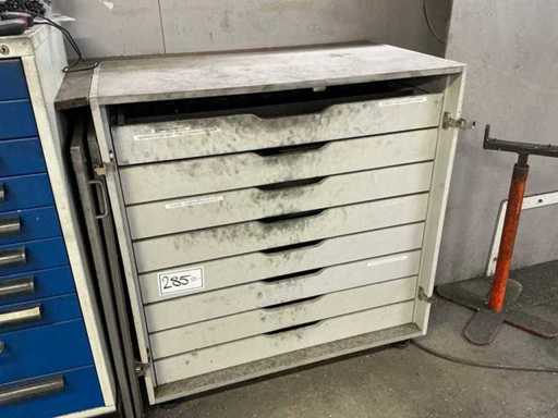 Armoire à tiroir télescopique avec contenu