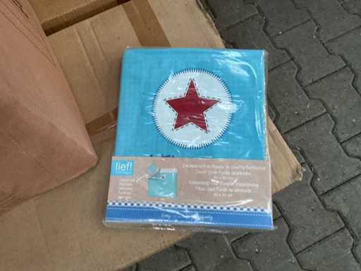 Husă de plapumă Party Sweet + 1 față de pernă - Albastru (40x)