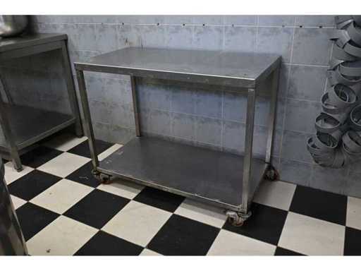 Mobiele RVS werktafel