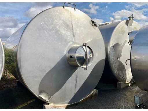   Cuve inox fond plat avec boitard de stockage alimentaire 150 HL - Vendue à l’unité