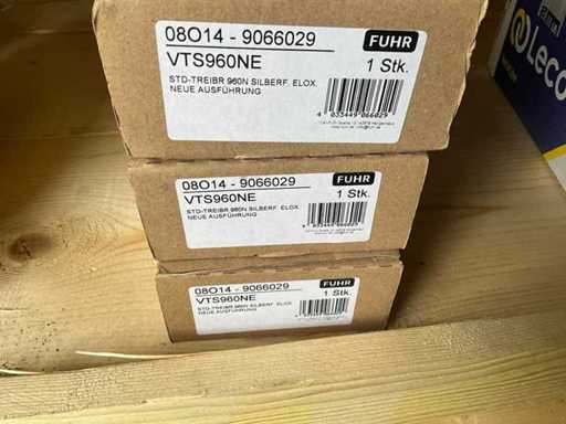 Fuhr - VTS960NE - Încuietoare de ușă, TS960N, pentru tijă rotundă, diametru de bolt 24 mm, aluminiu argintiu, anodizat - Feronerie pentru uși (3x)