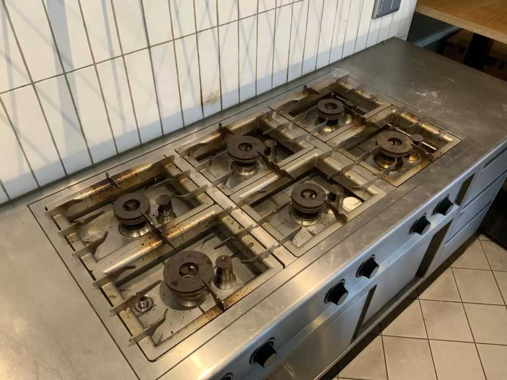 Gazi - Meubles en acier inoxydable avec cuisinière et établi réfrigéré