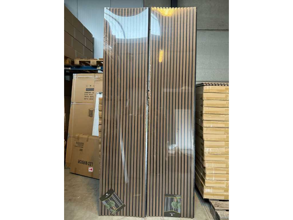 5 Piece Acoustic Wall Panel Dark Smoke - Wall Shelf - 270x60
