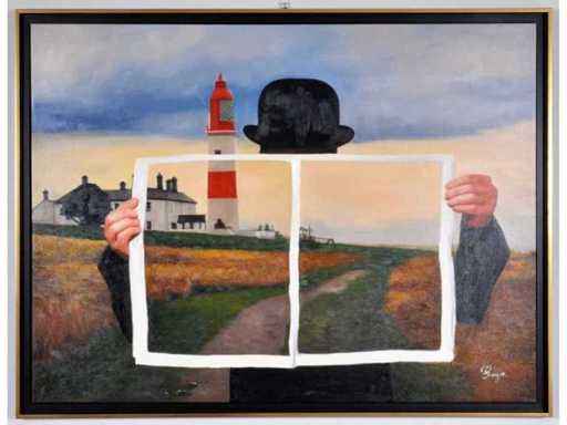 Royce - Ode to Magritte, Le Phare - oil on canvas - 90x120 cm