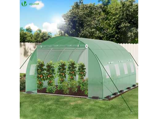  Tunne Garden Greenhouse 12m2 in Galvanized Steel - 4x3 m 
