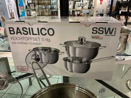 SSW Basilico 5-piece cooking pot set