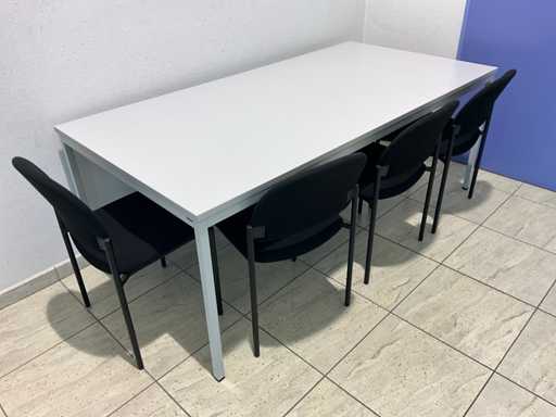 Presibel Vergadertafel + 4 stoelen