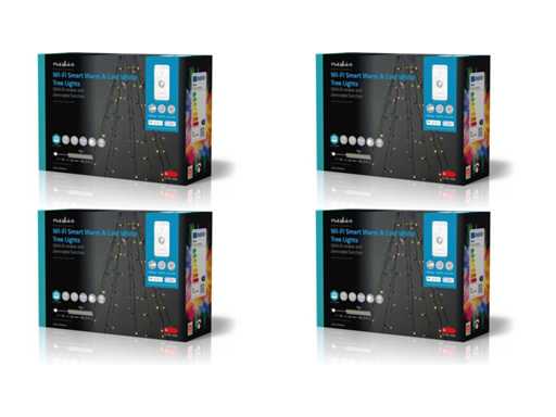 Nedis SmartLife Christmas lights - Tree - Wi-Fi - Warm to Cool White - 200 LEDs - 20.0 m - 10 x 2 m - Android / IOS