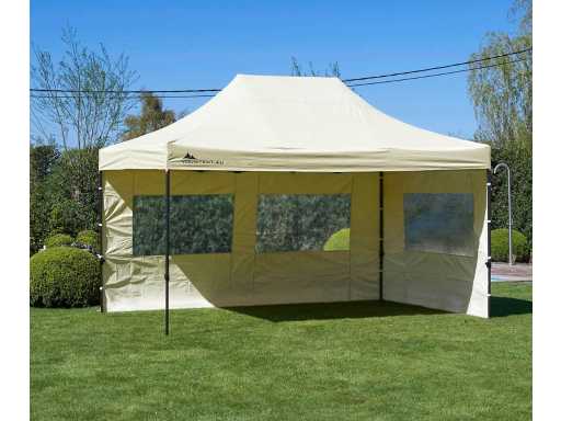 3x4.5m Party Tent - Sand - VOUWTENT.EU