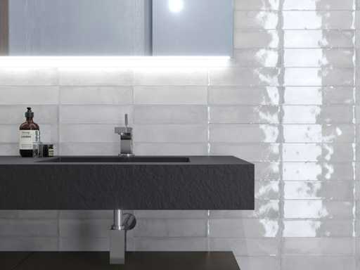 Wall tile 48m2 City White glossy 7.5x30cm