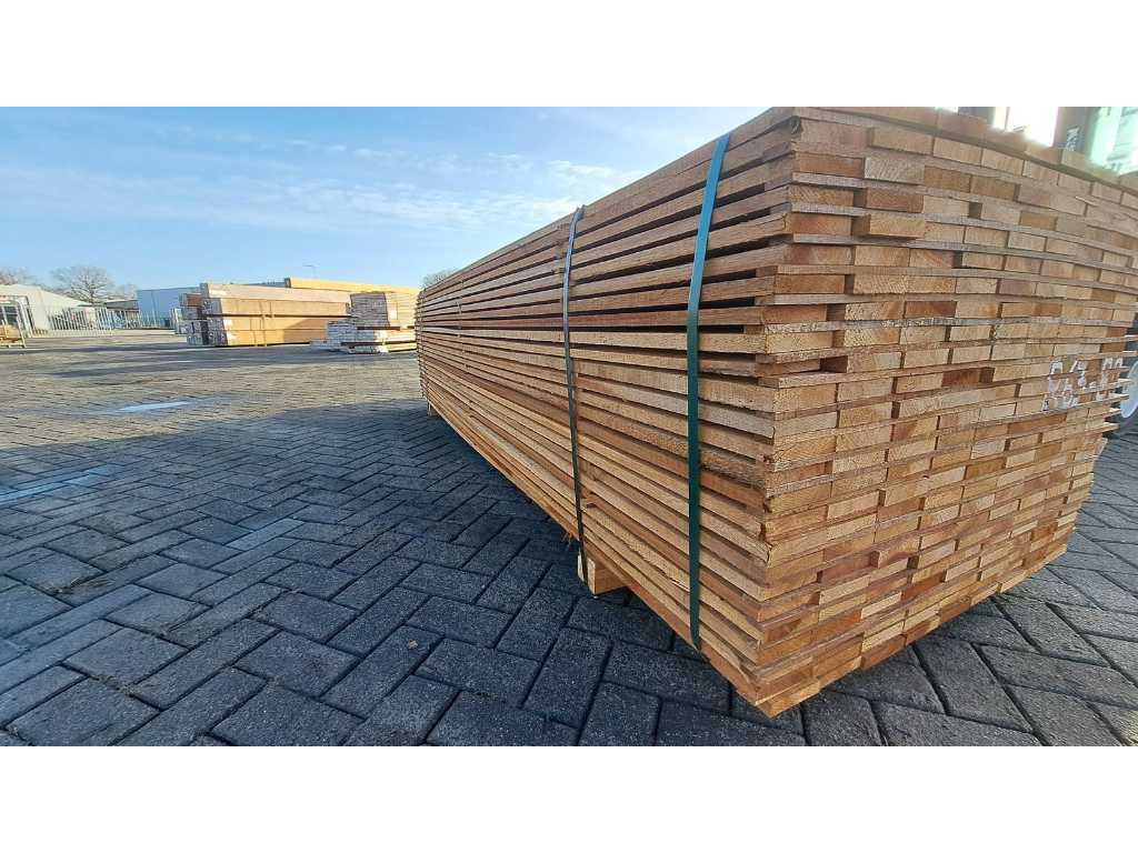 Guyana Planches de bois dur en teck 20x100mm, longueur 350cm (107x)