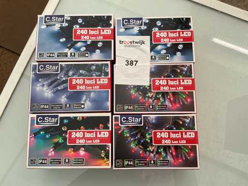 C.Star. Schutzart IP44. Innen- / Außenbereich, Weihnachts-LED-Beleuchtung. (6-fach)