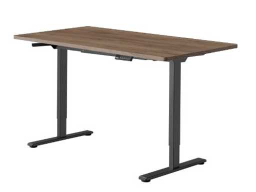 Basis sta-bureau met dubbele motoren - Ebbenhouten blad 140x70cm 