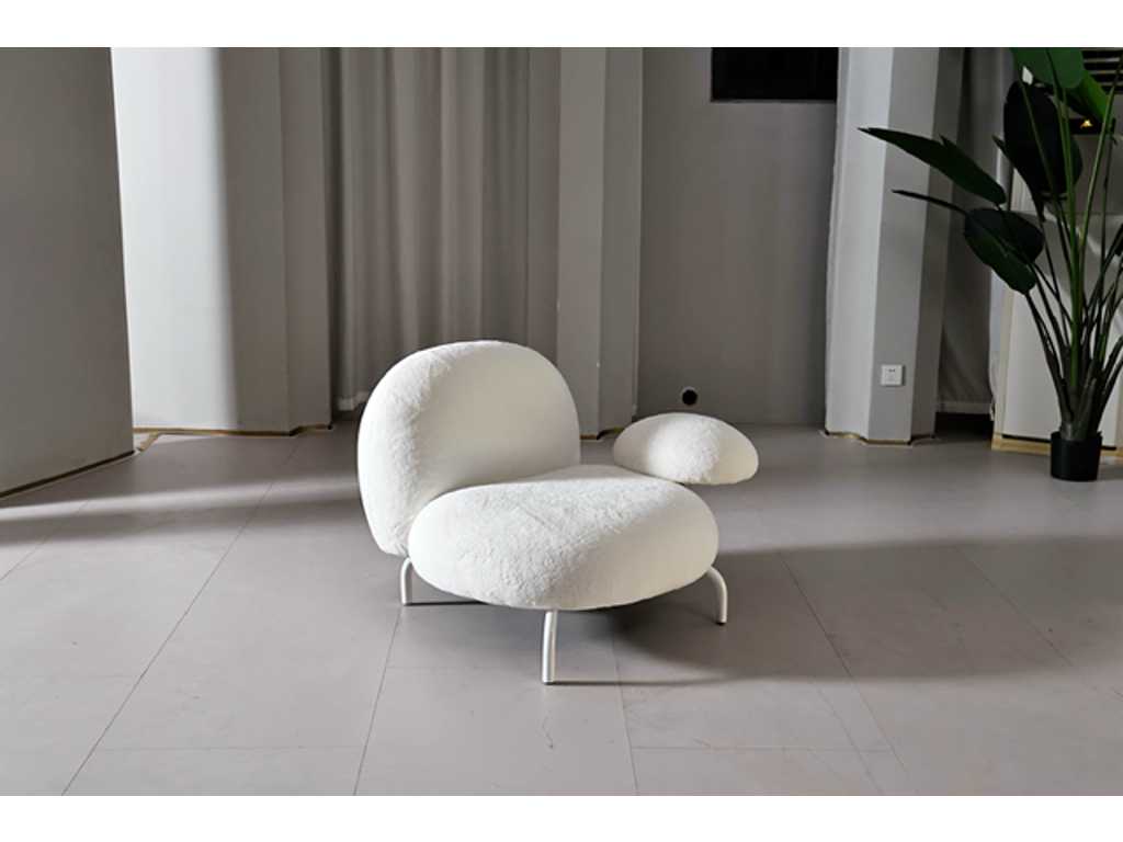 1x Design armchair white