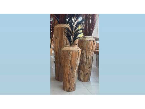 Set Vazen teak H150cm, 120cm en 100cm