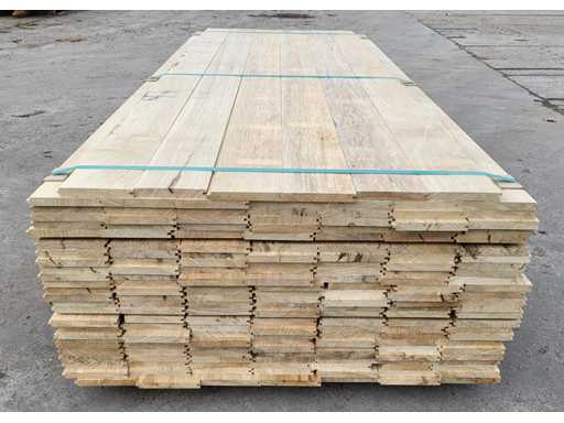 60m2 Afrikaans eiken vloerdelen 18 x 140 mm, lengte 240cm ( 180x ) 